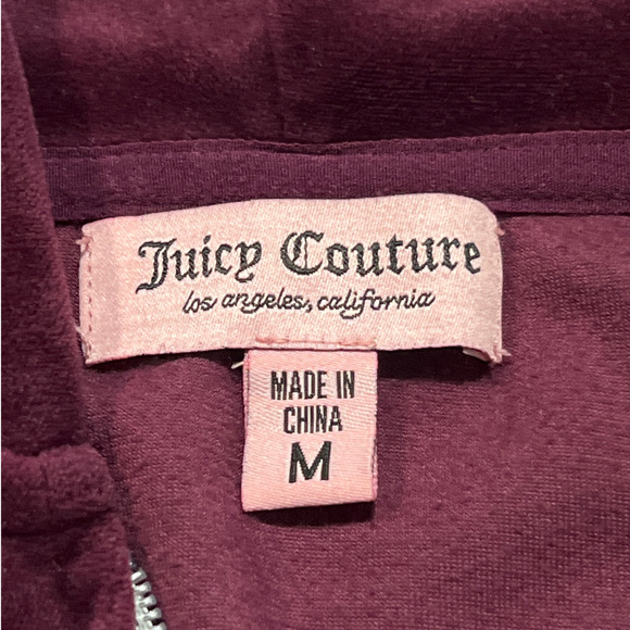Juicy Couture Bling Rhinestone Velour Hooded Track Jacket Medium Purple Y2K - Picture 4 of 7